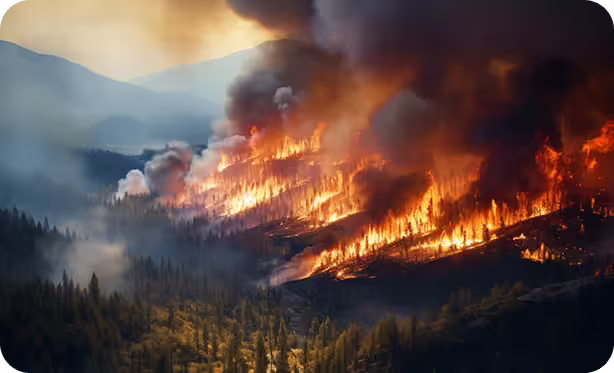 Fire and explosion that follow an earthquake and or volcanic eruption